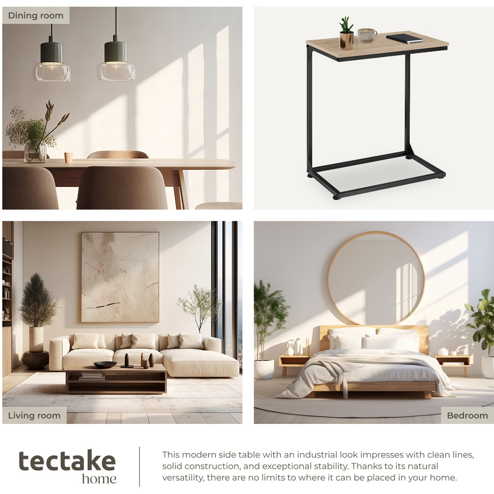 tectake Cardiff Light Sonoma Oak Bedside Table Image 6
