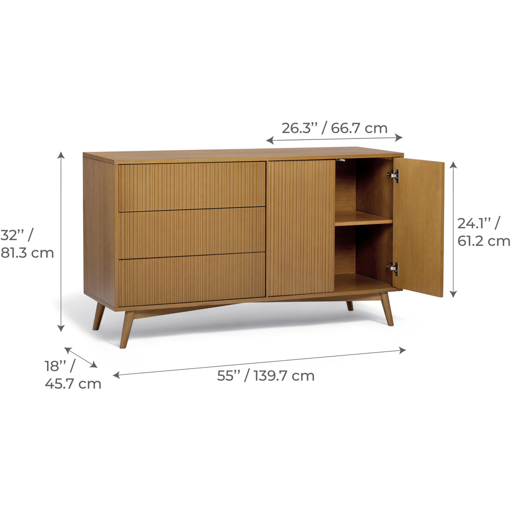 Teamson Home Tremolo 2 Door 3 Drawer Natural Sideboard Image 9
