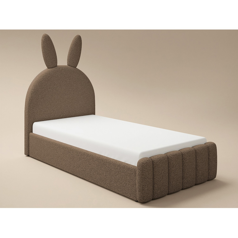 Flair Lapin Single Brown Boucle Bed with Bunny Headboard Image 2