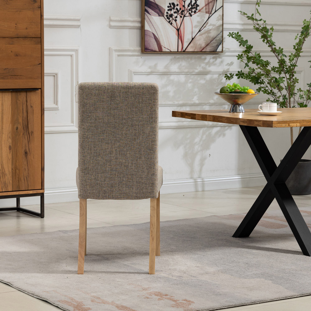 Artemis Home Maiolo Set of 2 Brown Fabric Dining Chair Image 6