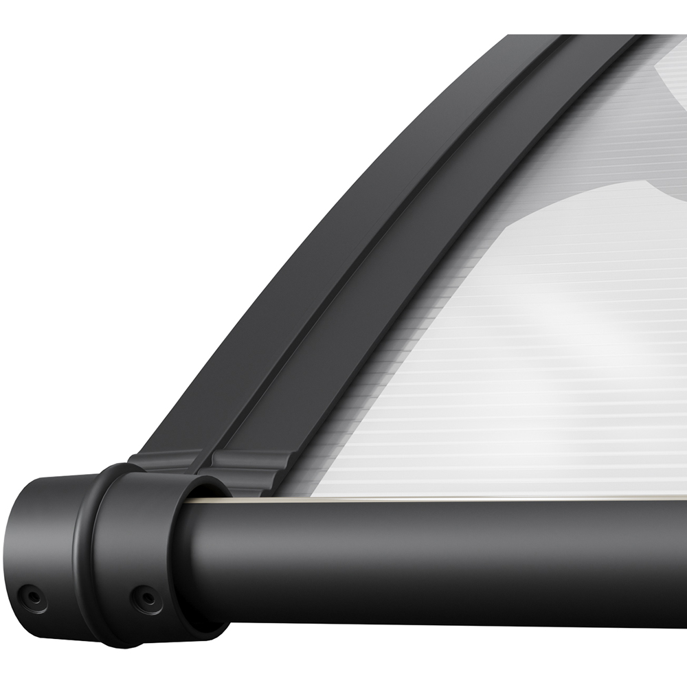 Living and Home Black Door and Window Outdoor Awning with Water Channel 1 x 1m Image 4