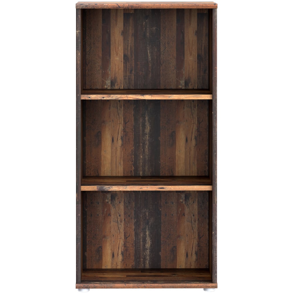 Florence Essential 2 Shelf Vintage Oak Tall Narrow Bookcase Image 3