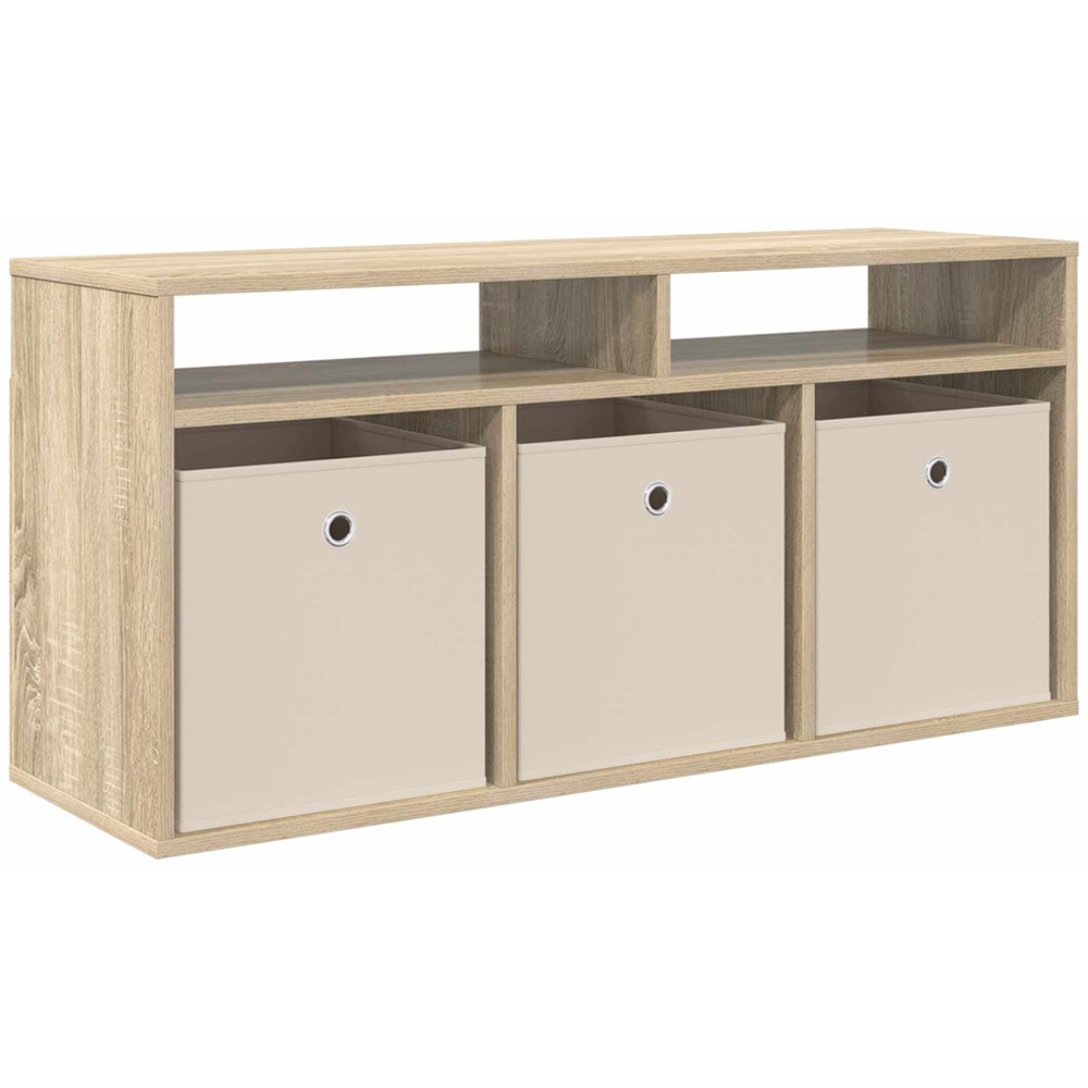 vidaXL 3 Drawer 2 Shelf Sonoma Oak Lowboard Image 2