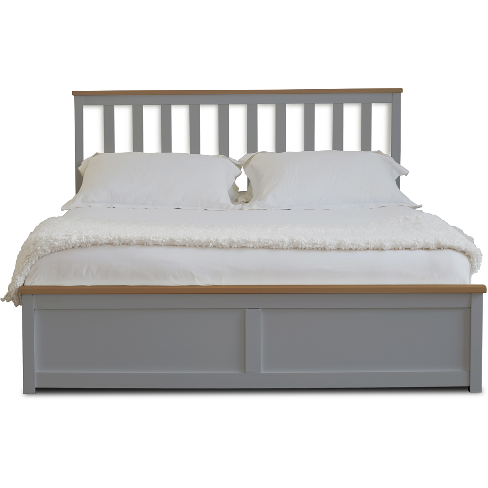 Comfy Living Double Grey Gas Lift Ottoman Bed Image 4