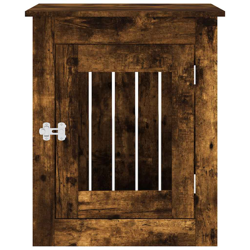 vidaXL Smoked Oak Processed Wood Dog Crate Furniture 55 x 75 x 65cm Image 6