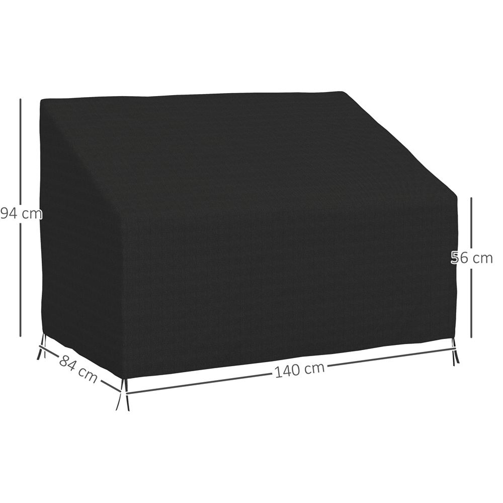 Outsunny 2 Seater Black Garden Sofa Cover 140 x 84 x 94cm Image 9