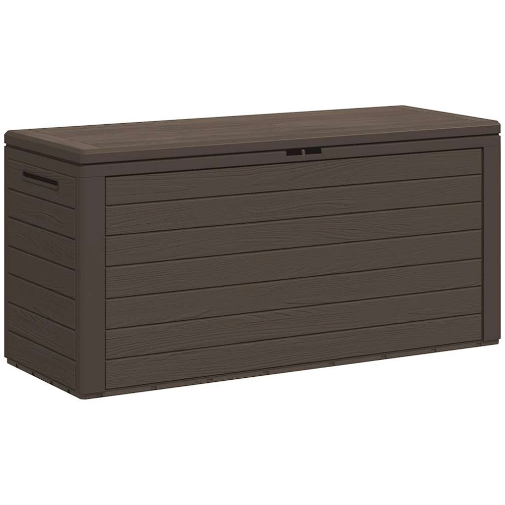 vidaXL 290L Brown Polypropylene Garden Storage Box Image 1