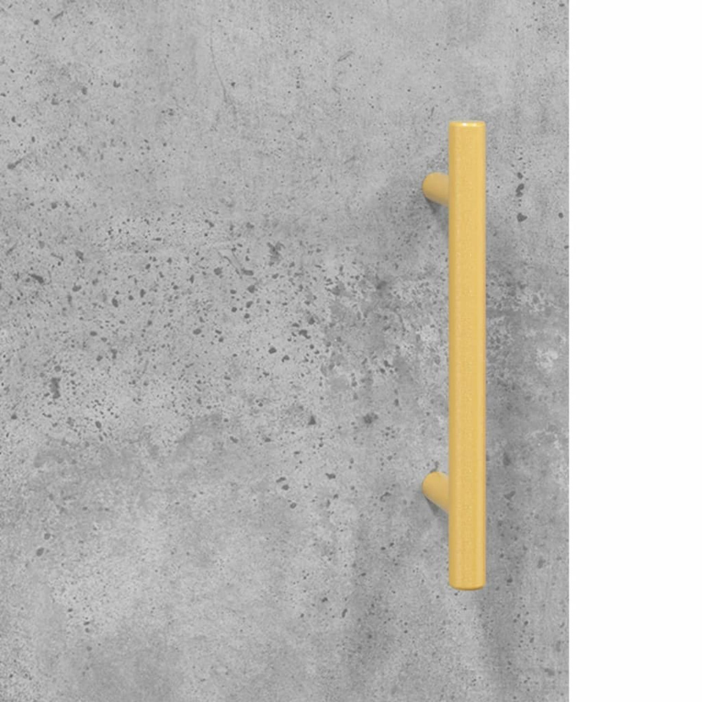 vidaXL 4 Door Concrete Grey Highboard with Gold Handles Image 9