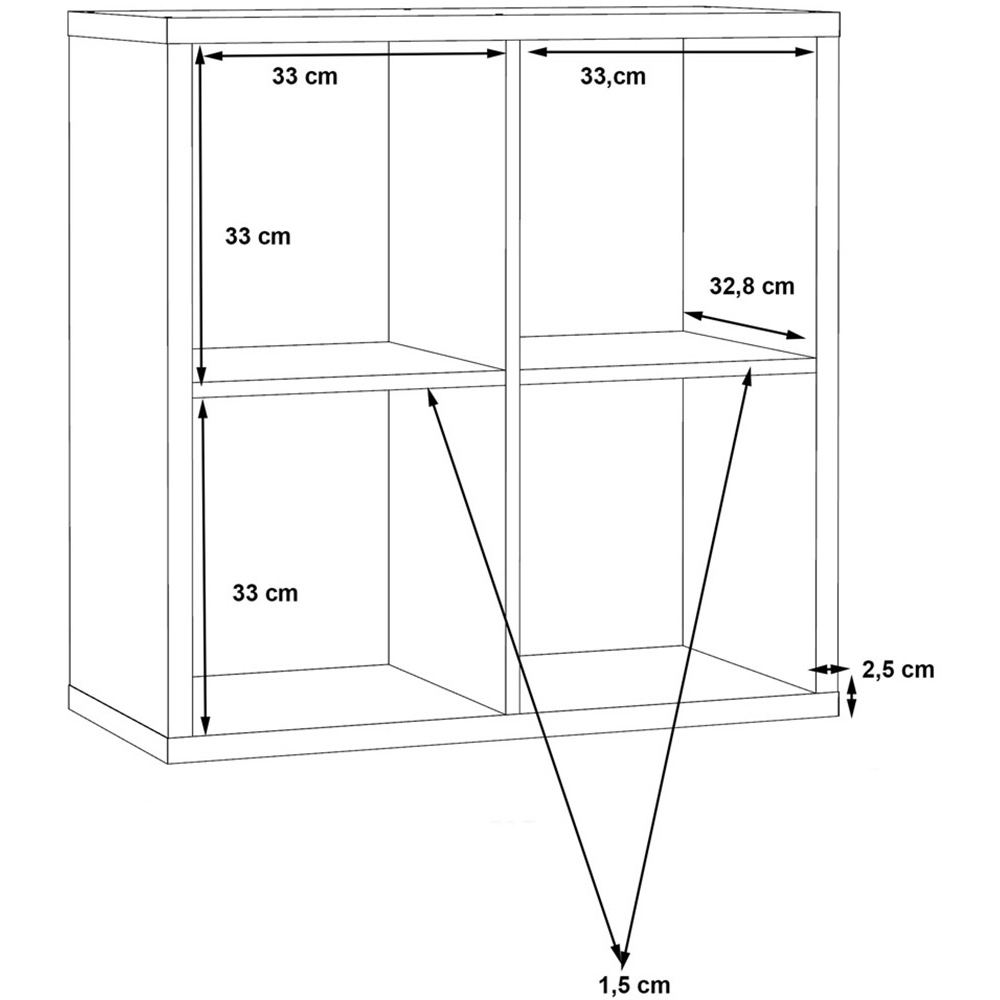 Florence Mauro 4 Cube Artisan Oak Bookshelf Image 9