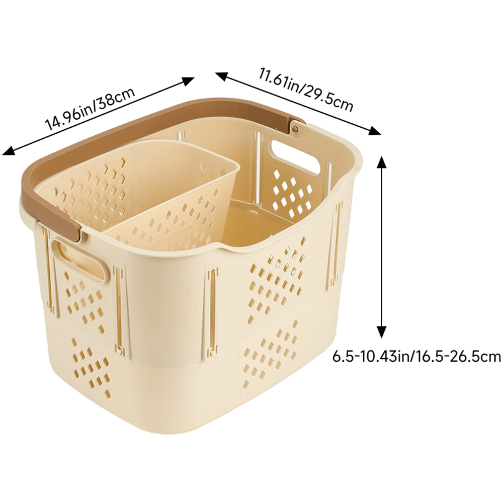 Living and Home Creamy White Freestanding Collapsible Portable Small Laundry Basket Image 8