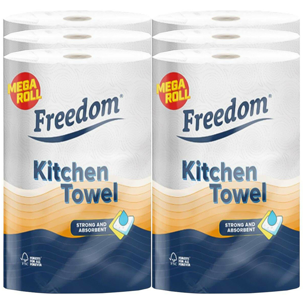 Freedom Rhino Jumbo Absorbent Kitchen Towel 6 Rolls 2 Ply Image 1