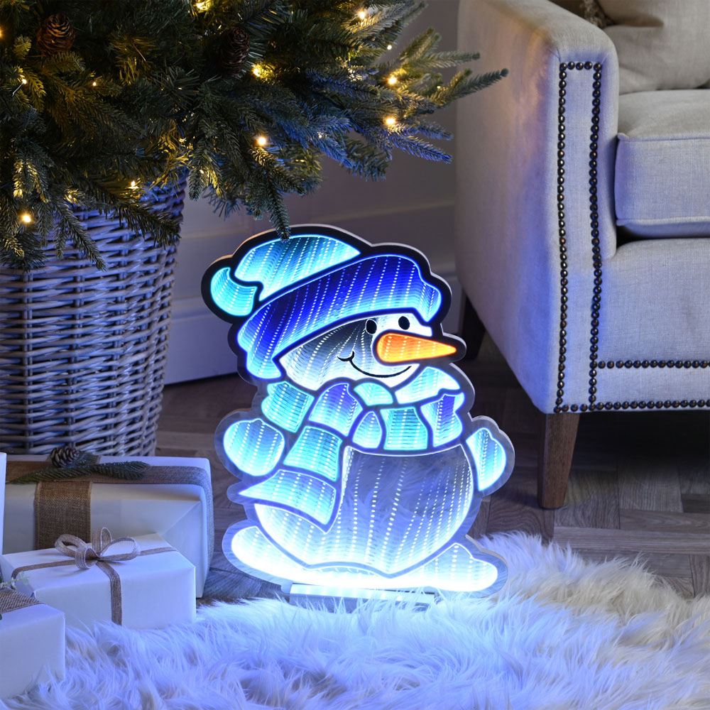 Samuel Alexander Blue and White LED Light Up Snowman Infinity Christmas Decoration 40cm Image 3
