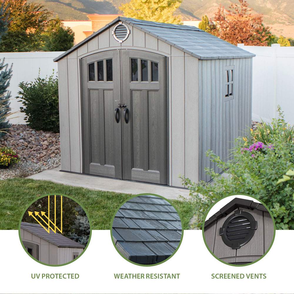 Lifetime Products 8 x 10ft Double Door Garden Storage Shed Image 7