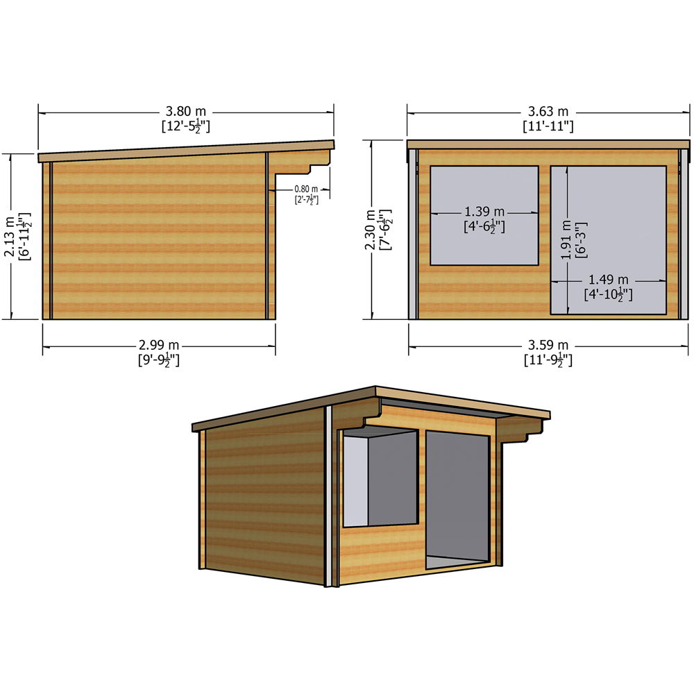 Shire Belgravia 12 x 8ft Log Cabin Image 7