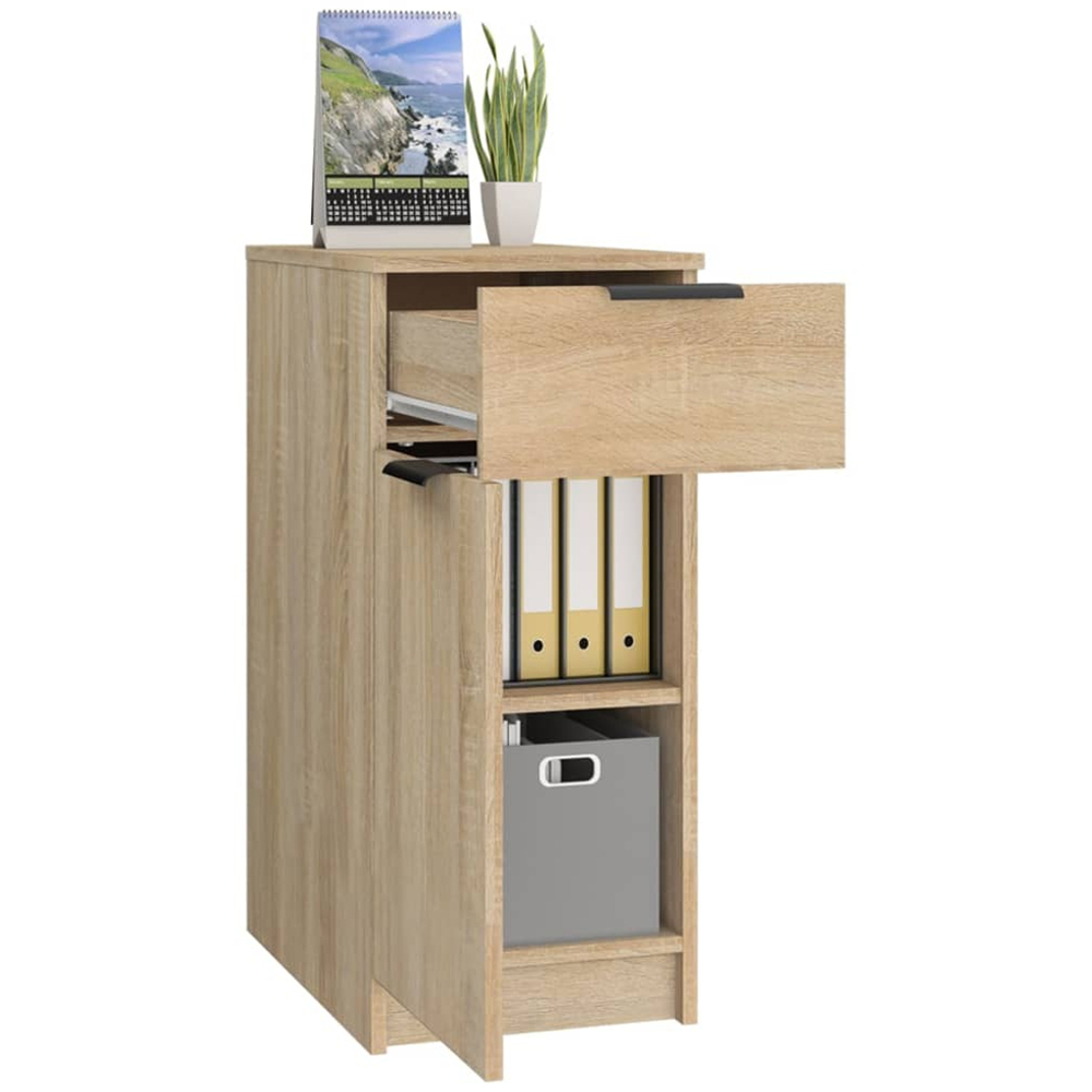 vidaXL Single Door Single Shelf Sonoma Oak Desk Cabinet Image 4