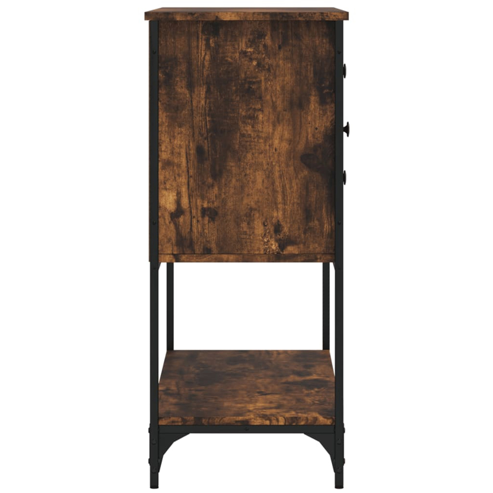 vidaXL 2 Door 2 Drawer Single Shelf Smoked Oak Sideboard Image 6