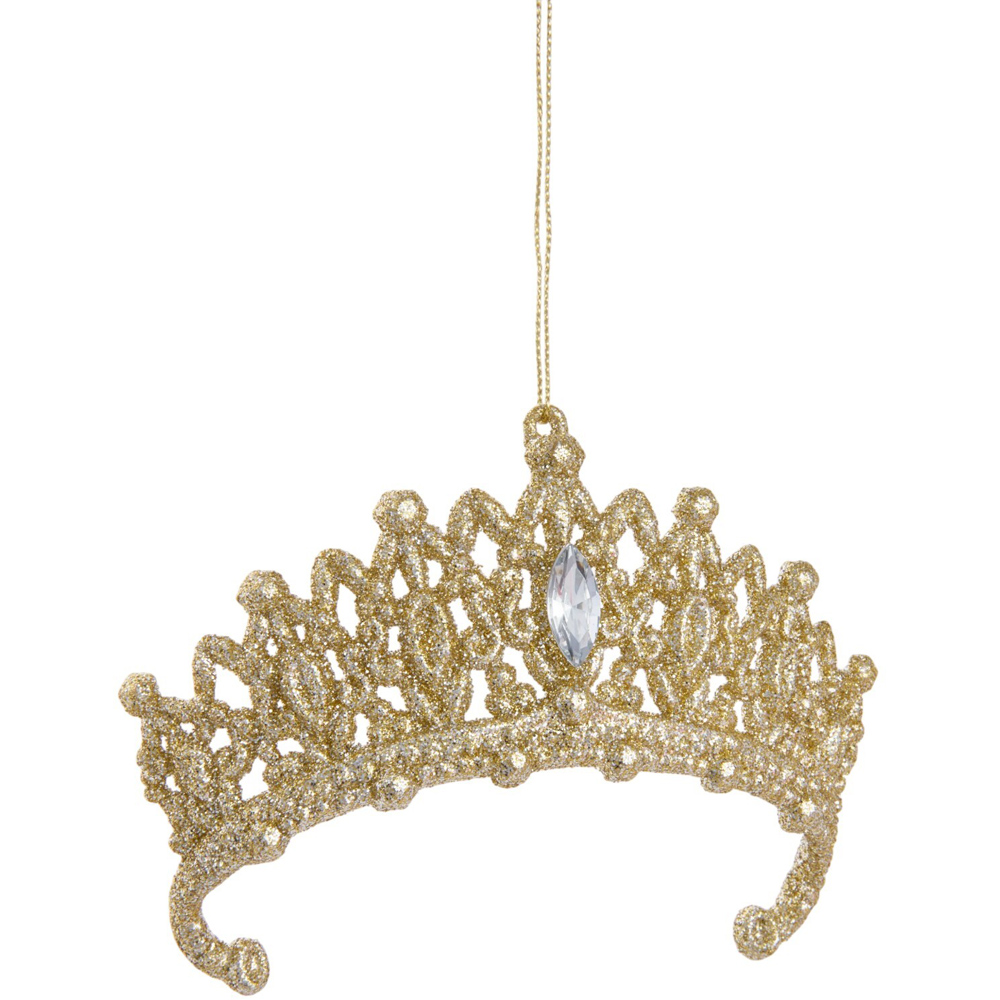 Glitter Tiara Hanging Decoration Gold Image 1
