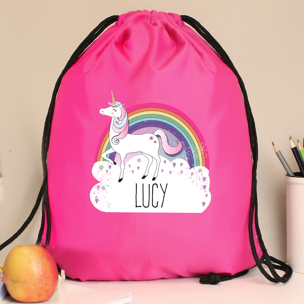 Personalised Memento Unicorn Pink Kit Bag Image 2