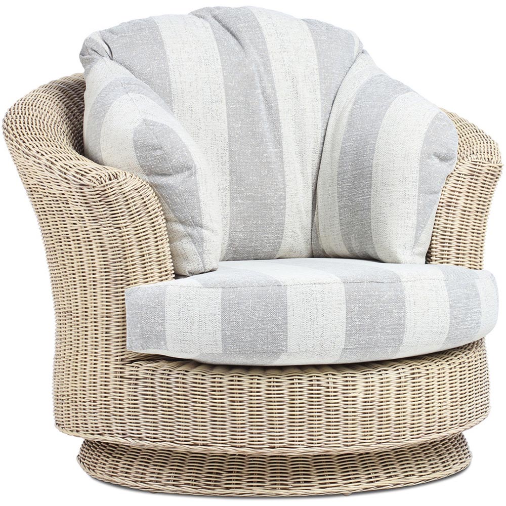 Desser Furniture Dijon Natural Rattan Athena Stripe Tub Swivel Chair Image 2