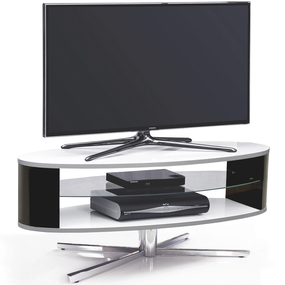 MDA Designs Orbit 2 Shelf White and Black TV Cabinet Image 4