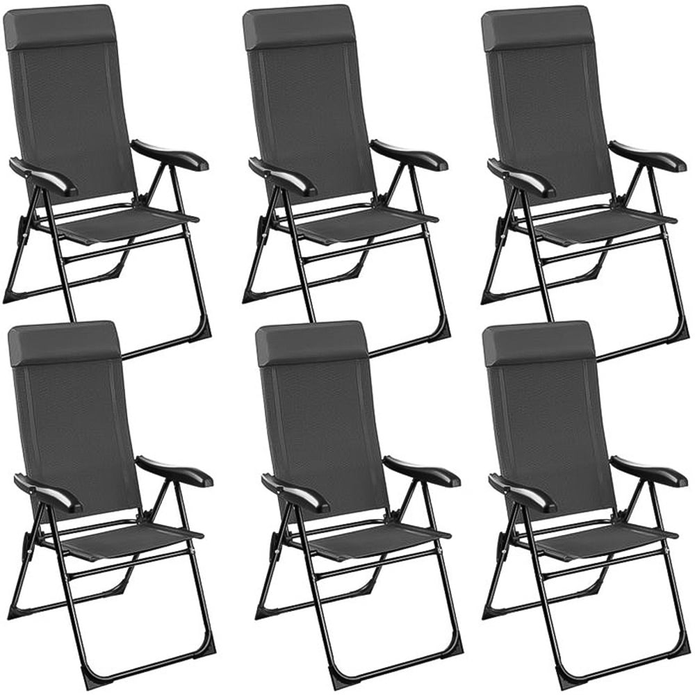 tectake Set of 6 Lightweight Foldable Camping Chair Image 1