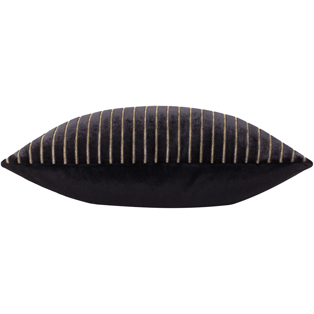 Paoletti Savoy Black Stripe Velvet Reversible Cushion 50 x 50cm Image 4