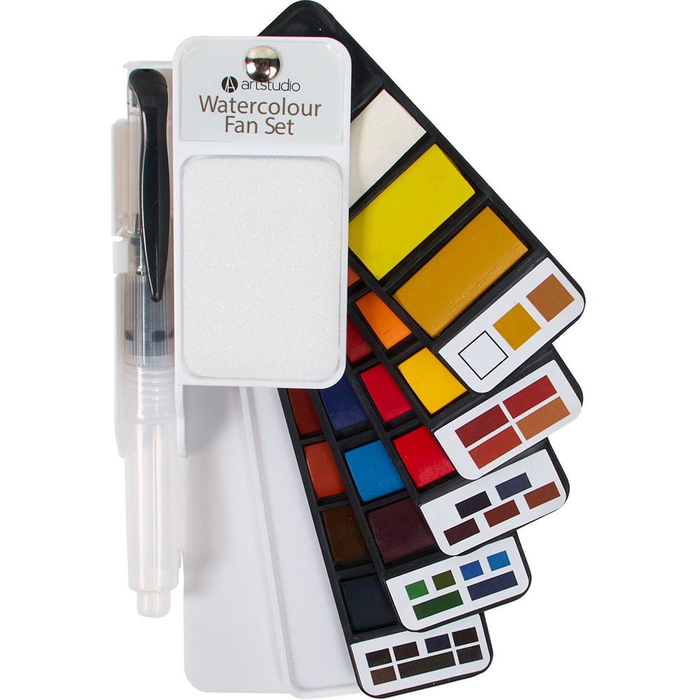 Watercolour Fan Set Image 4