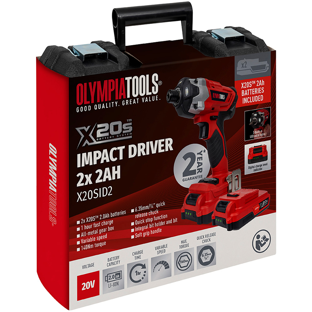 Olympia Power Tools X20S 20V 2 x 2.0Ah Li-ion Impact Driver Image 5