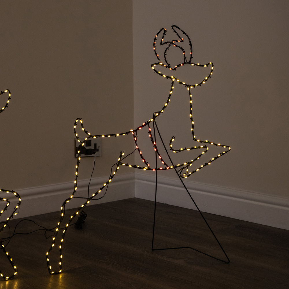 Samuel Alexander 662 Multicolour LED Light-Up Santas Sleigh and Reindeer Christmas Silhouette 78cm Image 7