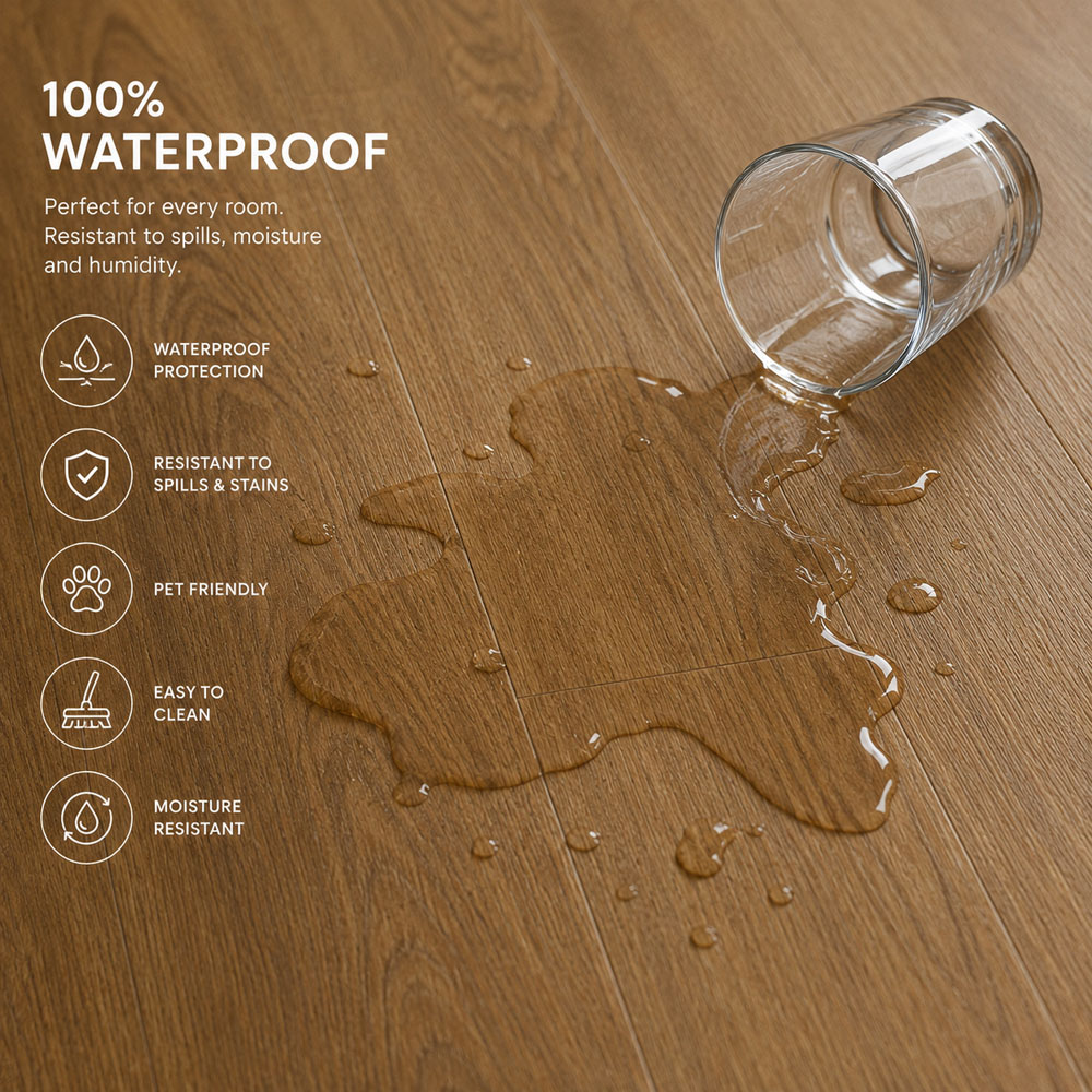 Britwall English Oak Wood-Embossed SPC Vinyl Flooring 1220 x 181mm 10 Pack Image 5