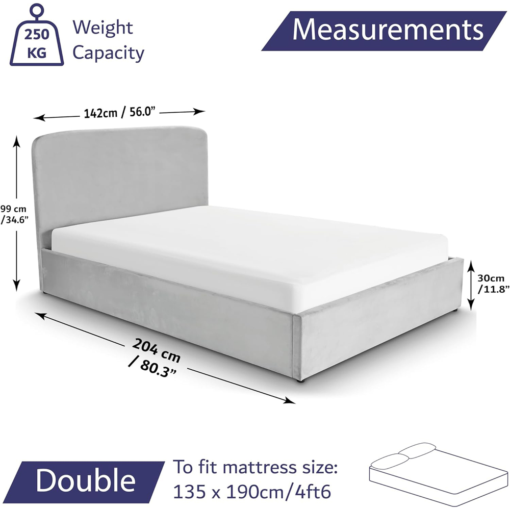 Home Treats Double Velvet Ottoman Bed Image 9