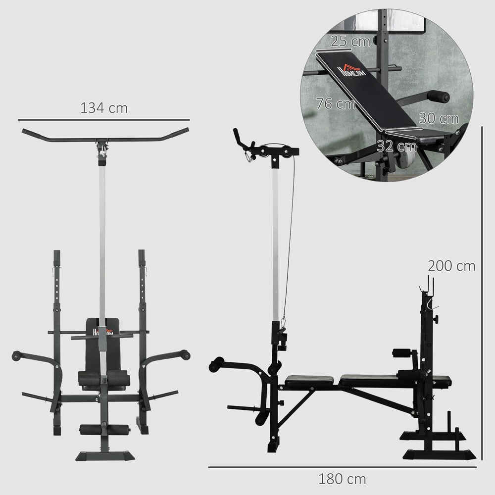 HOMCOM Adjustable Weight Multifunction Full Body Workout Bench Image 9