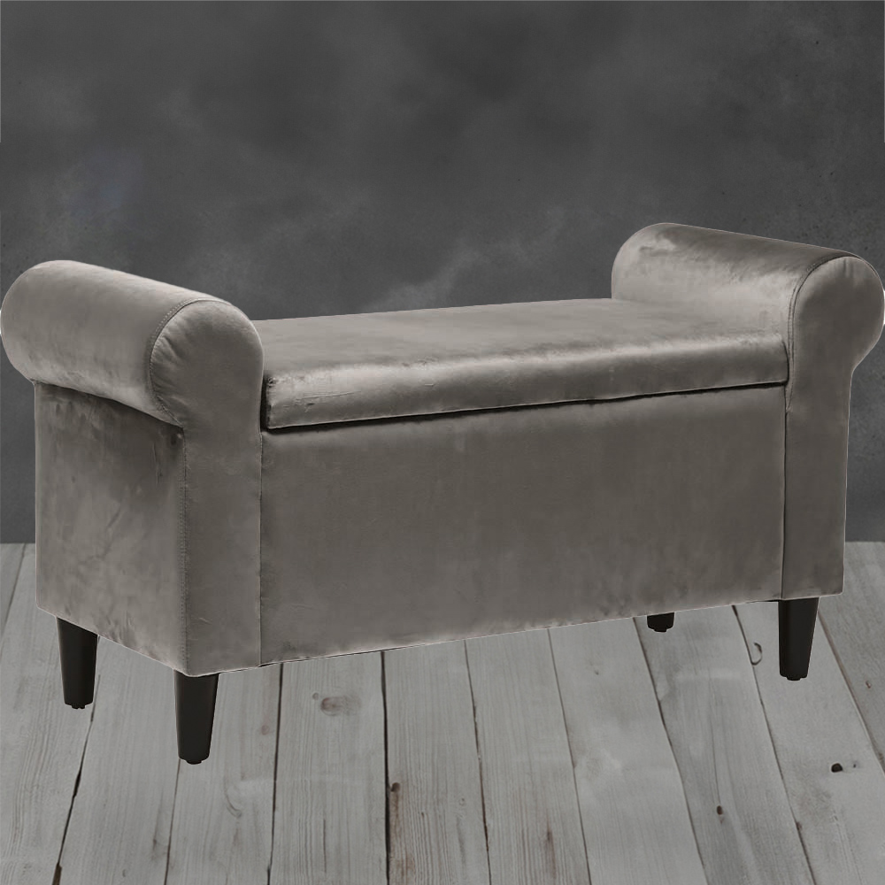 Highgrove Grey Storage Ottoman Image 1