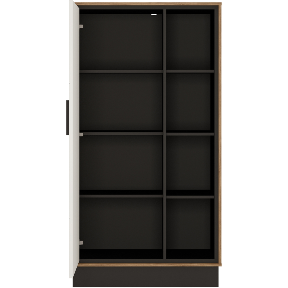 Florence Brolo Single Door Walnut Dark Panel Wide Bookcase Image 3