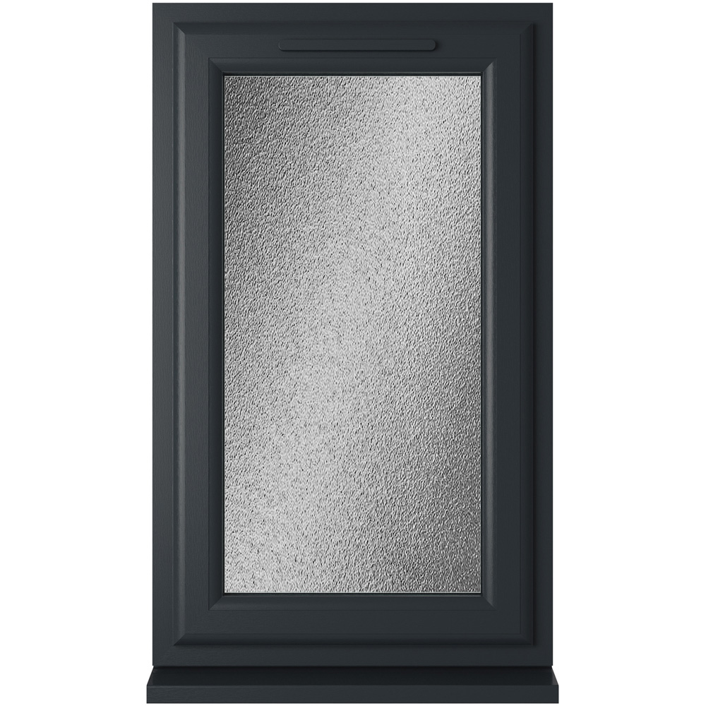 Crystal uPVC Double Glazed Window Right Hand Side Hung Grey White Obscure Glass 610x1115mm Image 1