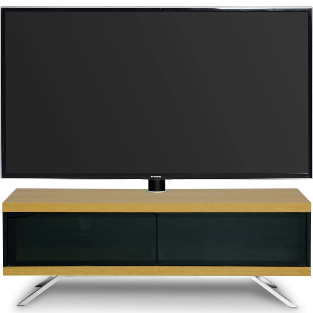 MDA Designs Tucana 1200 Hybrid 2 Drawer Oak Complete TV Cabinet Image 5