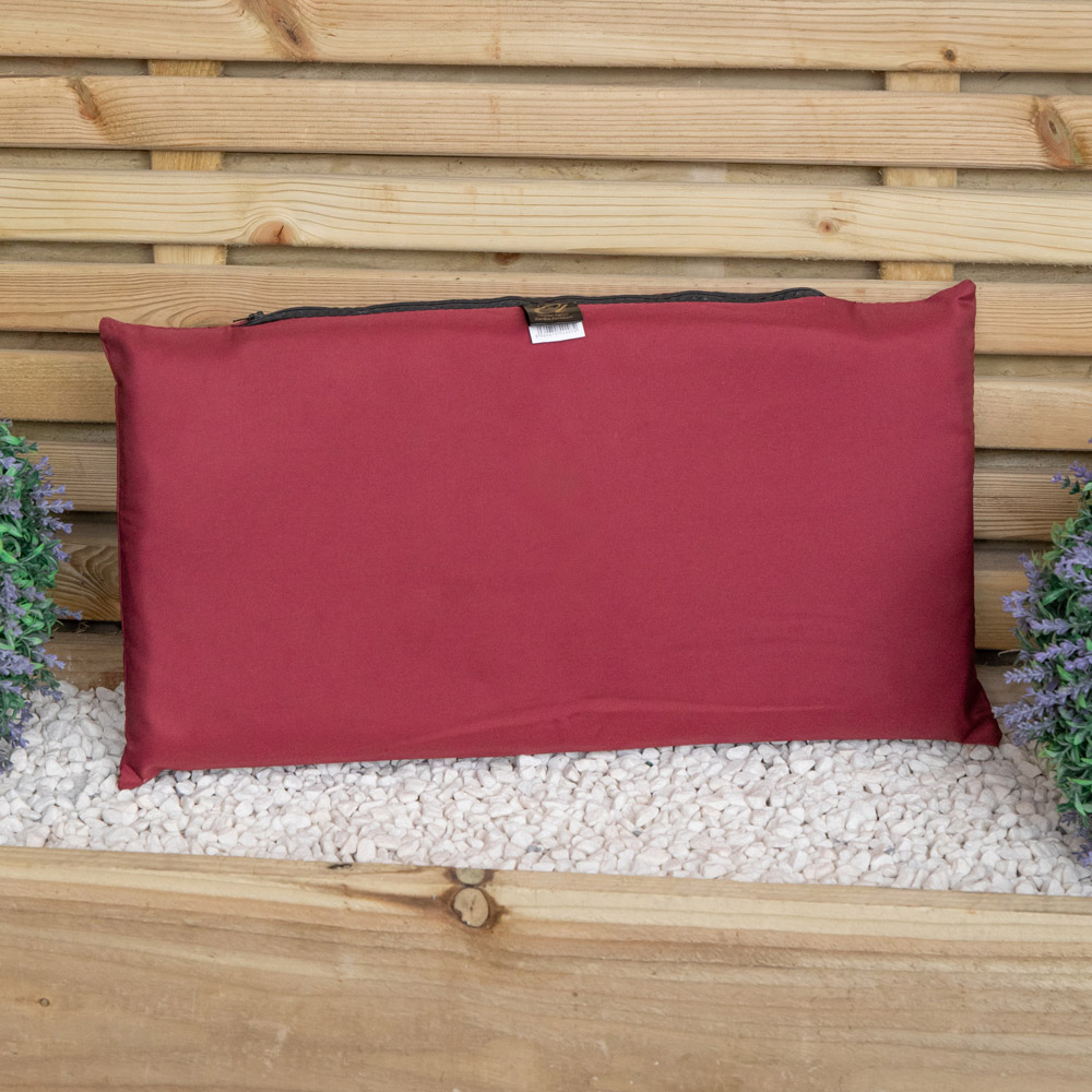 Samuel Alexander Single Seater Burgundy Wooden Garden Chair Cushion Base 52 x 20cm Image 8