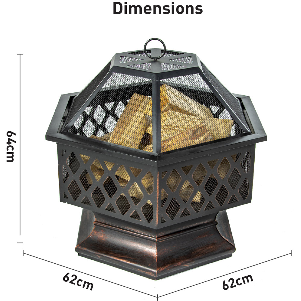 GardenKraft Bronze Outdoor Garden Heater Firepit Image 9