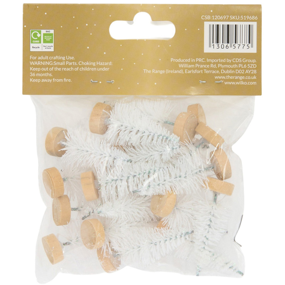 Pack of 20 Mini Craft Christmas Trees White Image 2