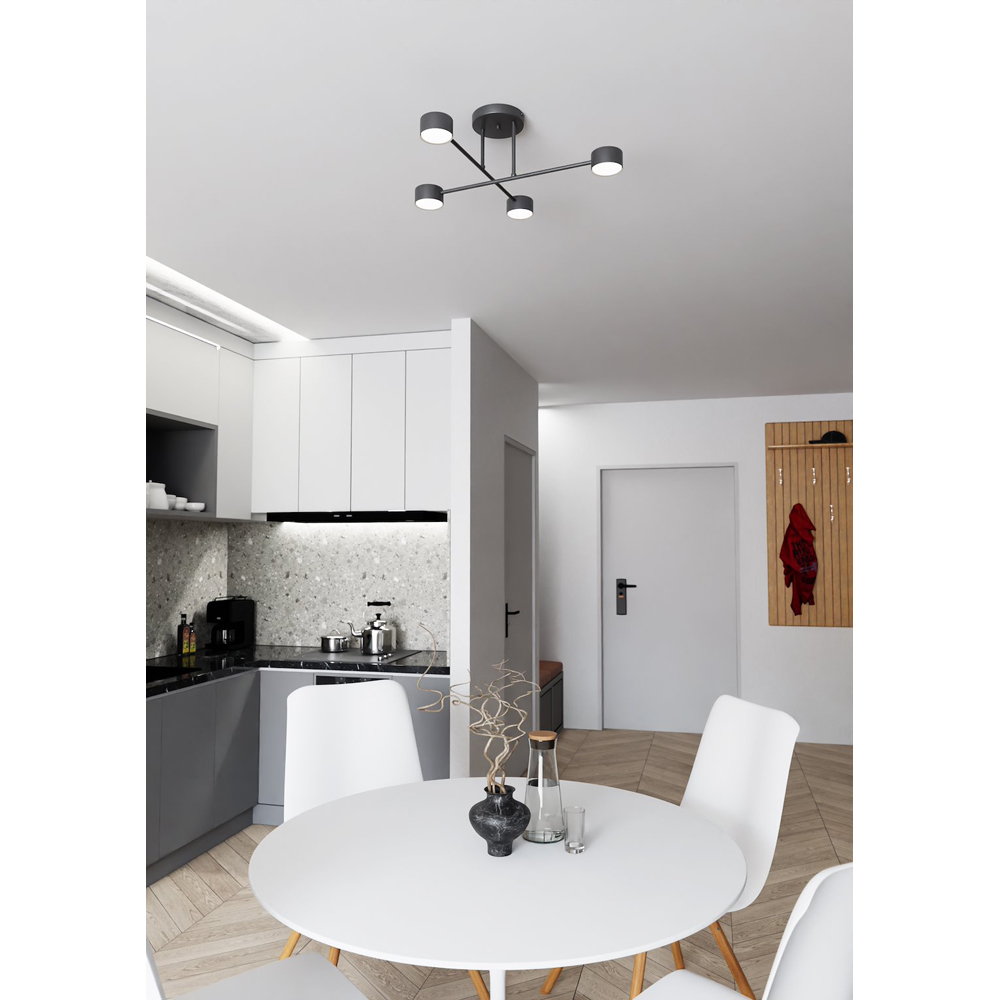 Emibig Halo 4 Light Black GX53 Ceiling Light Image 3