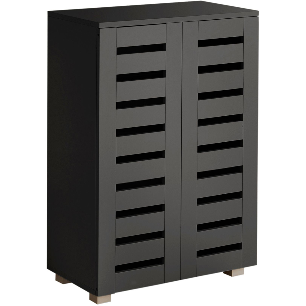 Home Source Oslo 2 Door Black Shoe Cabinet Image 2