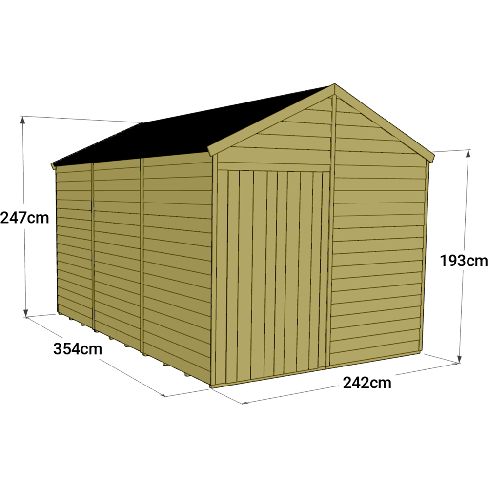 StoreMore 12 x 8ft Double Door Tongue and Groove Apex Shed Image 4