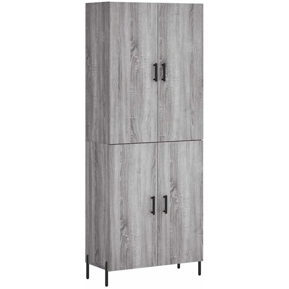 vidaXL 4 Door Grey Sonoma Highboard Image 2