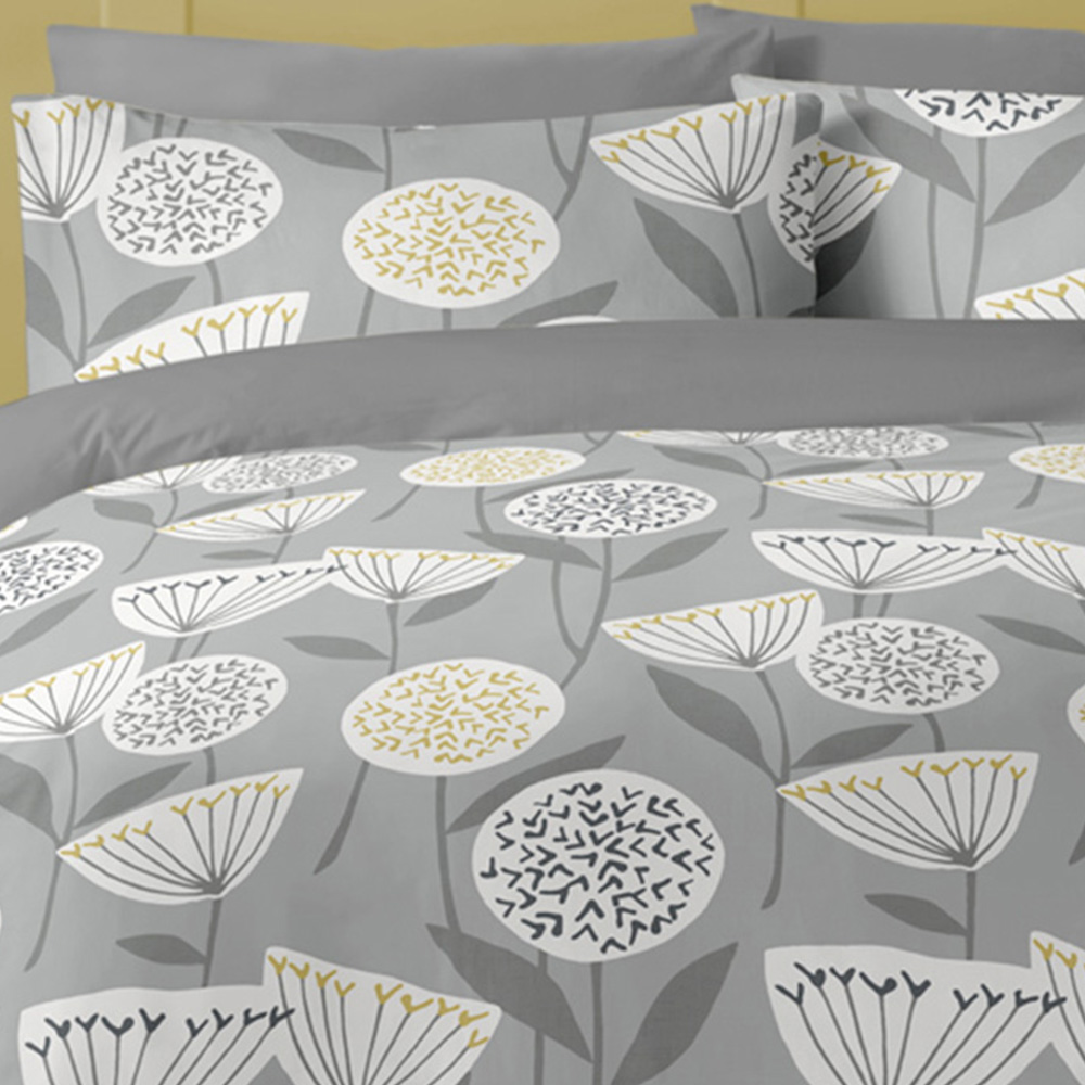 Bellissimo Retro Scandi Super King Grey and Ochre Duvet Set Image 3