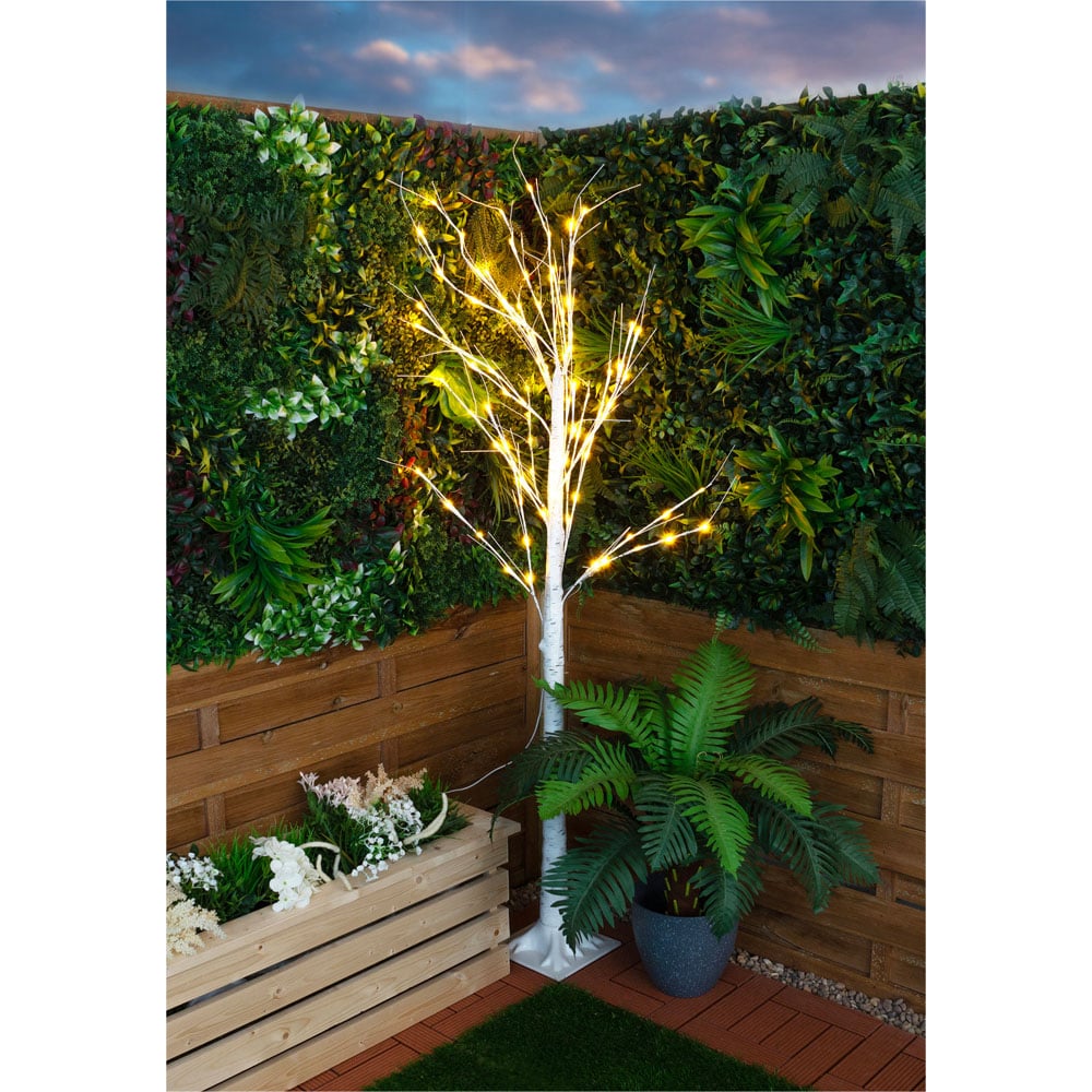 St Helens Cool White 48 LED Birch Tree 4ft Image 4