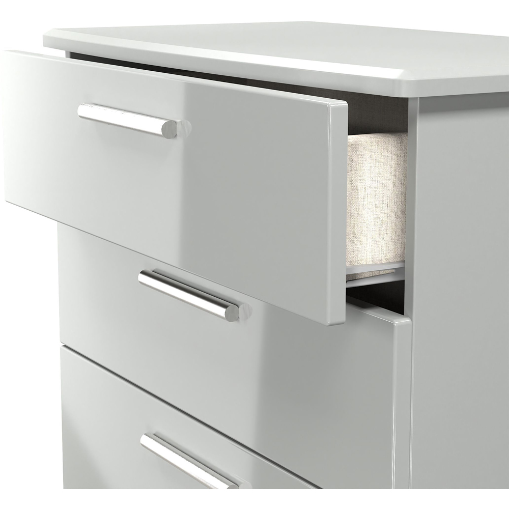 Crowndale Knightsbridge 4 Drawer Grey Gloss and Dusk Grey Deep Chest of Drawers Ready Assembled Image 6