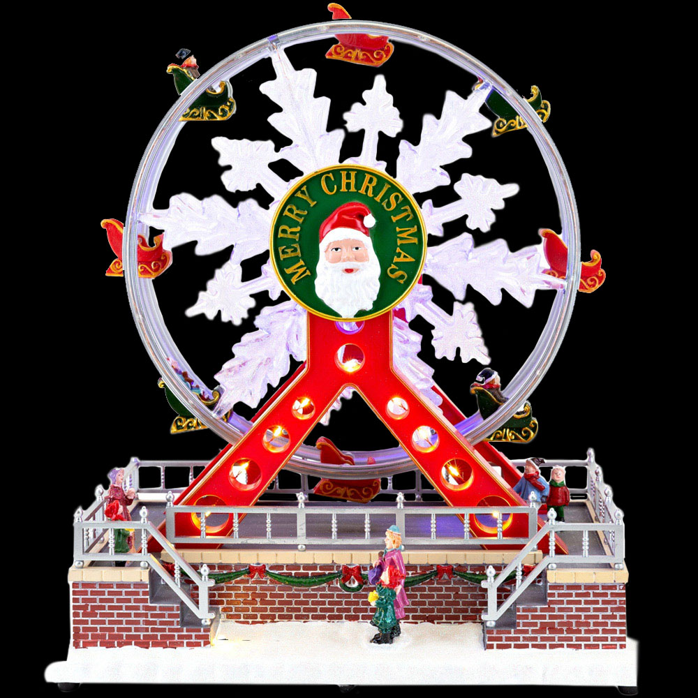 The Christmas Gift Co LED Musical Ferris Wheel Scene 30cm Image 1