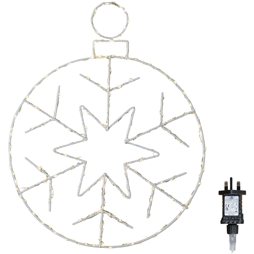 Samuel Alexander Warm White LED Light Up Snowflake Bauble Hanging Christmas Decoration Image 2