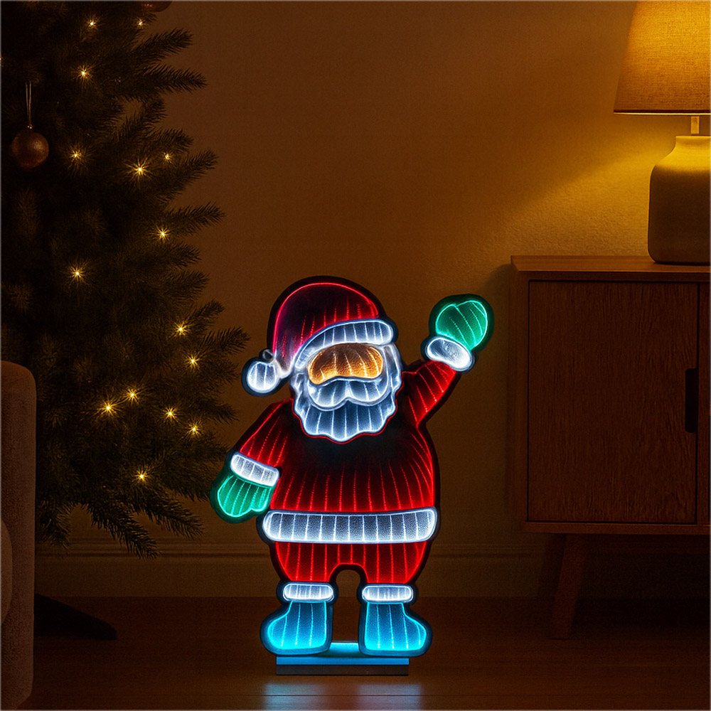Xmas Haus 200 Super Bright LED Santa Infinity Light 39 x 59cm Image 4
