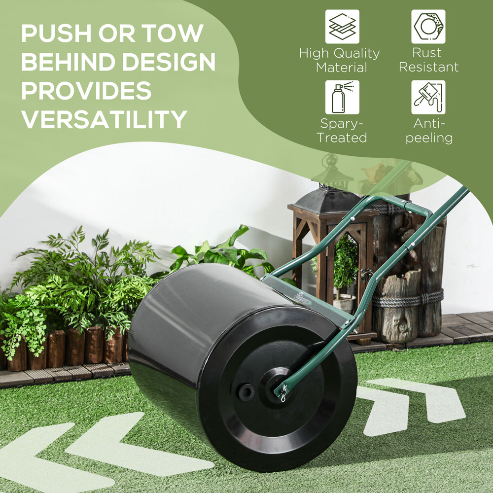 Outsunny 60L Green Fillable Steel Lawn Roller Image 5